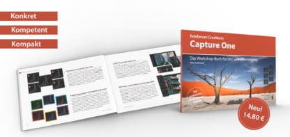 Buchcover von dem Buch "Capture One - Das Workshop-Buch für den schnellen Einstieg". Aus der Reihe "fotoforum Crashkurse". Fotografie, Bildbearbeitung.