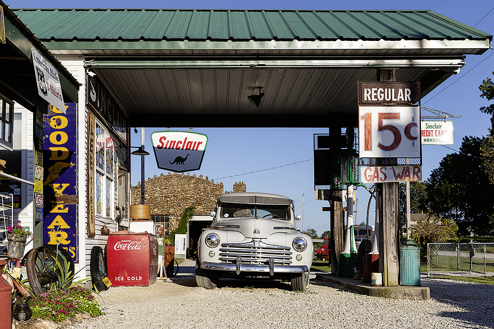 Wunderschön restaurierte Sinclair Tankstelle, Parita, Missouri | Foto: Ellen Klinkel